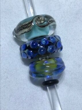 Set of 3 authentic Trollbeads - blue